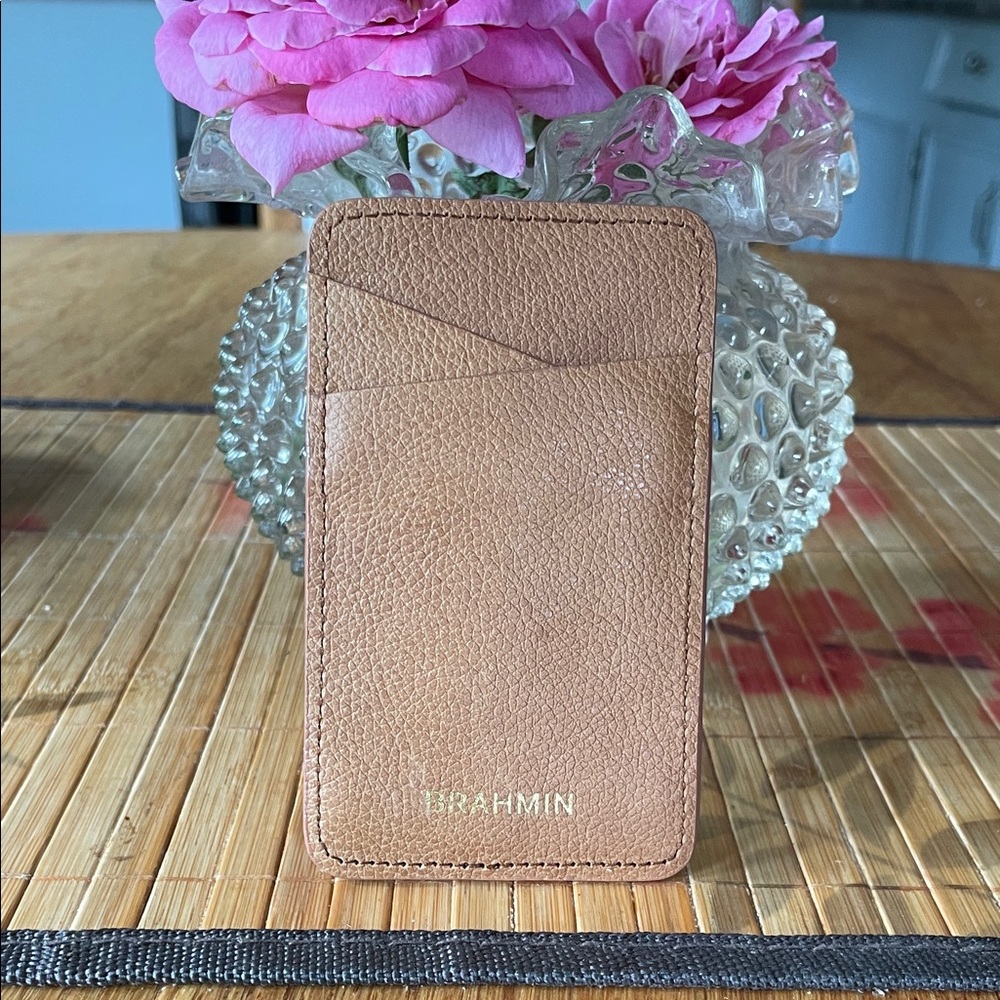 Brahmin Brown Leather Card Holder